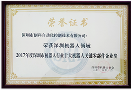 机器人关键零部件企业奖